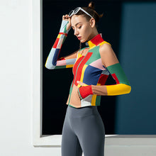 Load image into Gallery viewer, Maya colorful yoga jacket women zipper cardigan morning run fitness fashion sports jacket
