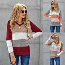 Load image into Gallery viewer, Street Fashion Autumn and Winter Knitted Hoodie Sweater Women Wear Long-sleeved Blouse
