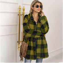 Load image into Gallery viewer, Autumn Winter Sweater Cardigan Amazon Hot Contrast Plaid Long Coat
