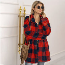 Load image into Gallery viewer, Autumn Winter Sweater Cardigan Amazon Hot Contrast Plaid Long Coat
