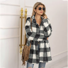 Load image into Gallery viewer, Autumn Winter Sweater Cardigan Amazon Hot Contrast Plaid Long Coat
