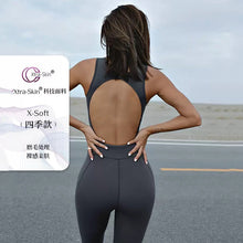 Load image into Gallery viewer, Back air Yoga Fitness bodysuit high elastic speed dry dance training Jumpsuit
