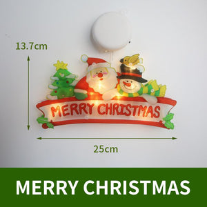 LED Christmas decoration lights Santa Claus snowman elk shape window suction cup lights holiday decoration