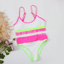 Load image into Gallery viewer, Split Solid Two Shoulder Bikini Women&#39;s Sexy Color Matching Swimsuit
