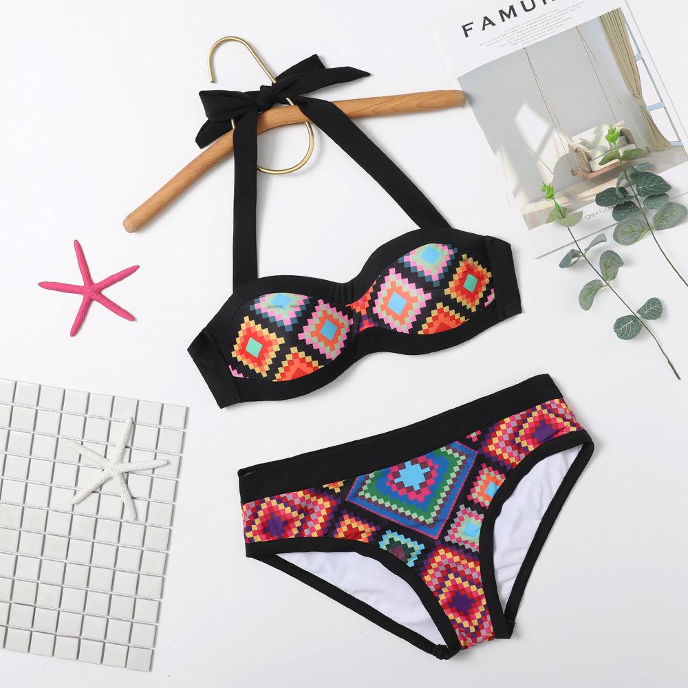 Geometric Print Women's Split Bikini