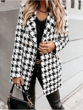 Load image into Gallery viewer, Long-sleeved blazer collar double-breasted woolen coat
