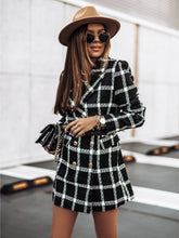 Load image into Gallery viewer, Long-sleeved blazer collar double-breasted woolen coat
