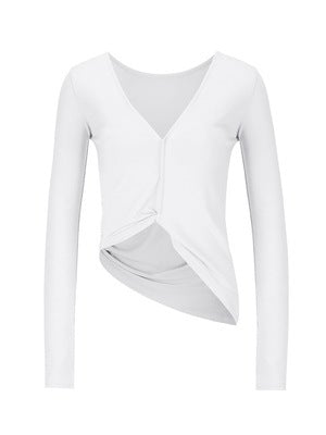 Fitness sports long-sleeved yoga clothes tops running training sexy beauty back blouses dance clothes