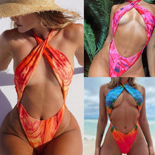 Load image into Gallery viewer, 2021 New One Piece Bathing Suit Sexy Backless Floral MONOKINI In Three Colors
