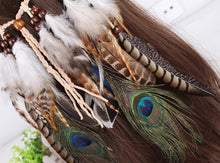 Load image into Gallery viewer, Gypsy Indian Hippie Bohemian Feather Hair Band Headwear
