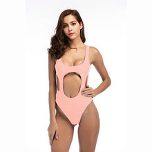 Load image into Gallery viewer, Solid Color Sexy Hollow Solid One-piece Swimwear
