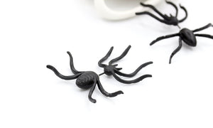 Halloween Decoration 3D Creepy Black Spider Earrings