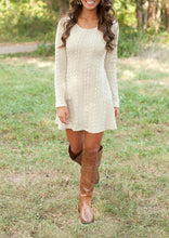 Load image into Gallery viewer, Spring four-color knit padded sweater round neck long sleeve dress
