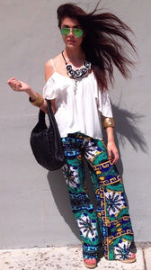 Summer Print Trousers Casual Straight Pants