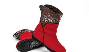 Retro National Style Embroidery Increased Cotton Boots