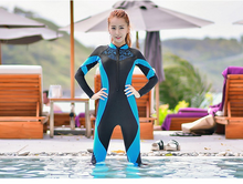 Load image into Gallery viewer, Quick-drying conjoined long-sleeved trousers sun protection full-body diving and surfing clothes women&#39;s sports swimsuits.
