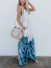 Load image into Gallery viewer, Bohemian Print V-Neck Sling Backless Maxi Dress
