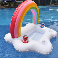 Load image into Gallery viewer, Rainbow Inflatable Floating Wine Serve Swimming Toy
