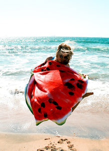 Hot Sale Creative watermelon printed sunscreen beach towel round bath towel shawl outdoor yoga mat