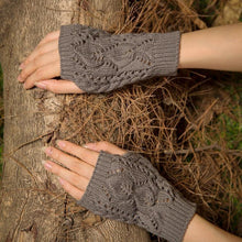 Load image into Gallery viewer, Half refers to the warm knit typing women s thick wool Half palm gloves - 2
