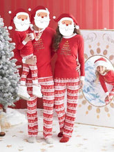 Load image into Gallery viewer, Christmas Day Plus Size Family Clothing Pajamas Autumn Winter Long Sleeve Letter Print Top And Long Print Pants Trousers One Set

