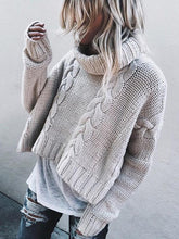 Load image into Gallery viewer, Solid Color Long Sleeve Turtleneck Knitting Pullover Sweater
