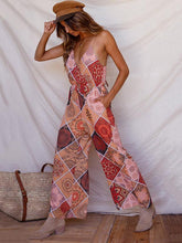 Load image into Gallery viewer, Print Spaghetti Strap Wide Leg Pants Jumpsuit Rompers
