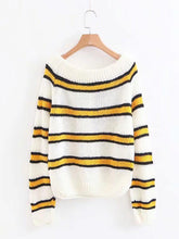 Load image into Gallery viewer, 2018 Winter Knit Long Sleeve Stripe Sweater
