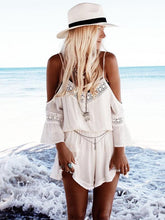Load image into Gallery viewer, Spaghetti Strap Chiffon Backless Rompers
