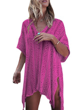 Load image into Gallery viewer, New Knit Hollow Irregular Swimwear Bikini Cover Up
