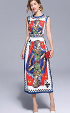 Load image into Gallery viewer, New Stylish Slim fit Split Hem Poker Printing Vest Dress
