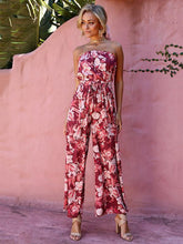 Load image into Gallery viewer, Flower Off Shoulder Boho Beach Jumpsuit
