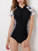 Load image into Gallery viewer, Siamese Surf Suit Short Sleeve Female Swimsuit
