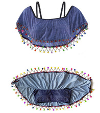 Load image into Gallery viewer, DENIM STYLE TASSELS SEXY BIKINI TOP
