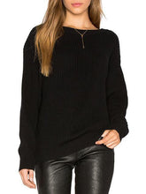 Load image into Gallery viewer, Knitting Backless Round-neck Long Sleeves Sweater Tops
