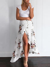 Load image into Gallery viewer, Flower Print Split High Waist Bohemia Skirt
