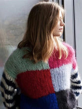 Load image into Gallery viewer, Knitting Split Joint Puff Sleeve Sweater Tops
