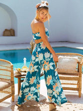 Load image into Gallery viewer, Bohemian Print Tube Top Straps Wide Leg Jumpsuit Suit
