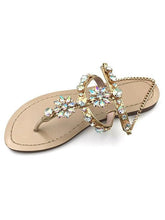 Load image into Gallery viewer, Summer Rhinestone Flat Heel Sandals Shoes

