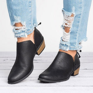 Autumn Square Heel Shoes Pointed Toe Casual Shoes