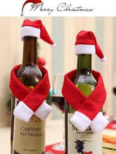 Load image into Gallery viewer, Creative non-woven scarf and hat Christmas bottle decoration
