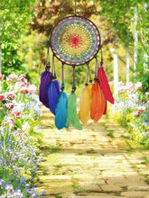Load image into Gallery viewer, Boho Dream Catchers Handmade Colorful Feathers Wall Decoration
