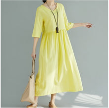 Load image into Gallery viewer, Solid Color Short Sleeve Loose Casual Maxi Dress
