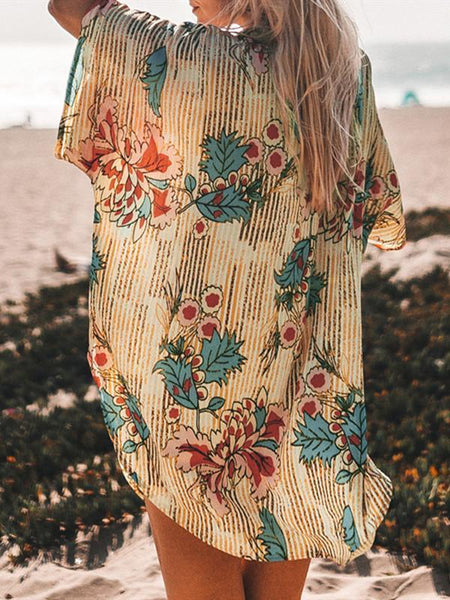 Chiffon Beach Sunscreens Beach Holiday Loose Shirt Bikini Top Blouse