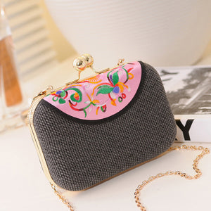 New Embroidered Women's Bag Ethnic Style One Shoulder Cross over Mobile Phone Bag Trend One Shoulder Cross over Small Bag