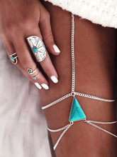 Load image into Gallery viewer, Wild Personality Geometric Turquoise Multi-Layer Leg Chain
