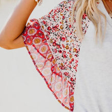 Load image into Gallery viewer, Boho Printed Geometric Irregularity Short-Sleeved Blouse Tops
