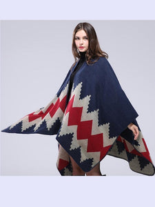 Handmade Seaming Thickening Long Cloak Warm Decorative Shawl Scarf