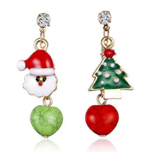 Load image into Gallery viewer, Festive Christmas Tree Santa Claus Stud Earrings
