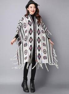 Winter Bohemian V Neck Knitted Long Cardigans Sweaters